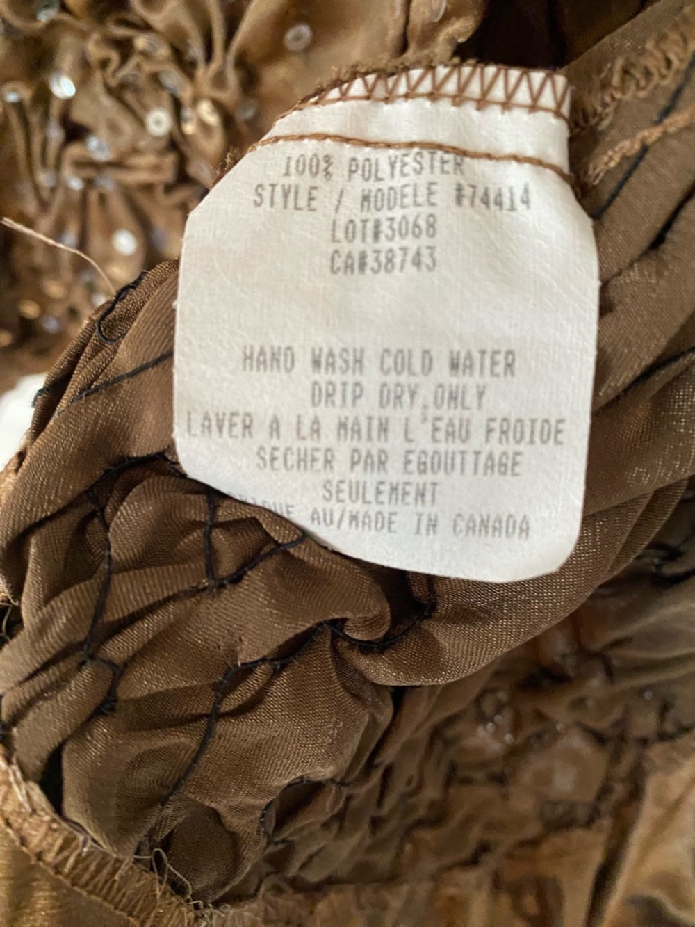 Brown Sequin Crinkle Blazer Jacket - Picture 7 of 8